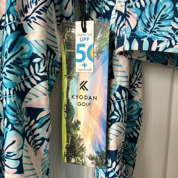 Kyodan Golf 2 piece set, long sleeve top and matching skort, UPF 50, Palm print - Picture 10 of 12